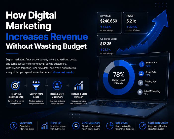 How Digital Marketing Increases Revenue Without Wasting Budget