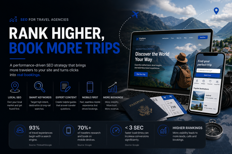 SEO for Travel Agencies – Rank Higher, Book More Trips