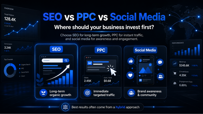 SEO vs PPC vs Social Media: Where Should Your Business Invest First?